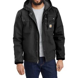 Carhartt Black Canvas Sherpa Lined Duck Bartlett Jacket